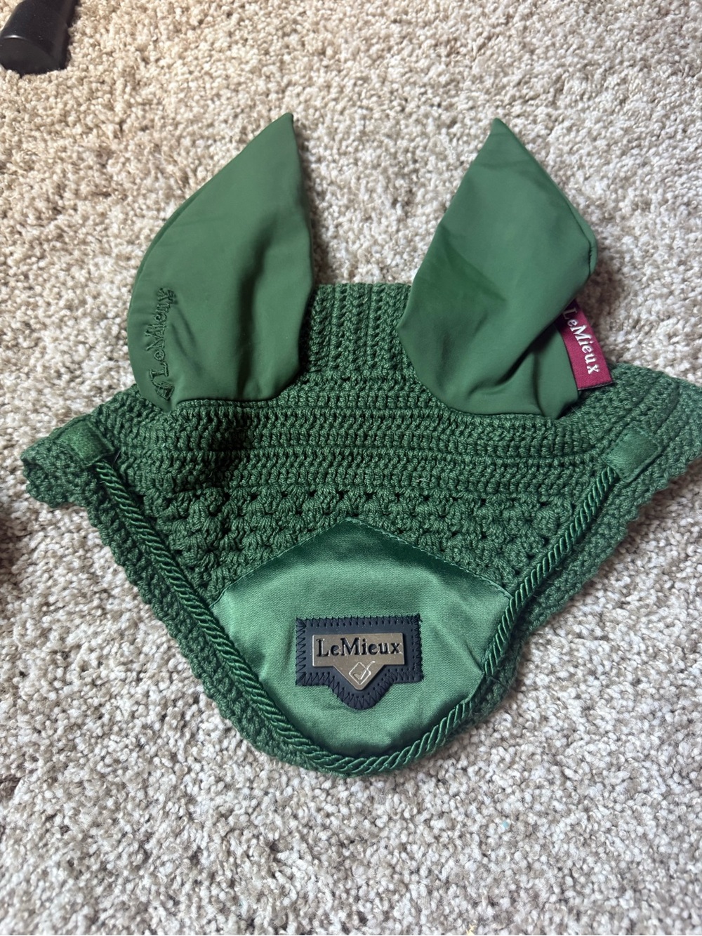 LeMieux Green Crochet Ear Bonnet